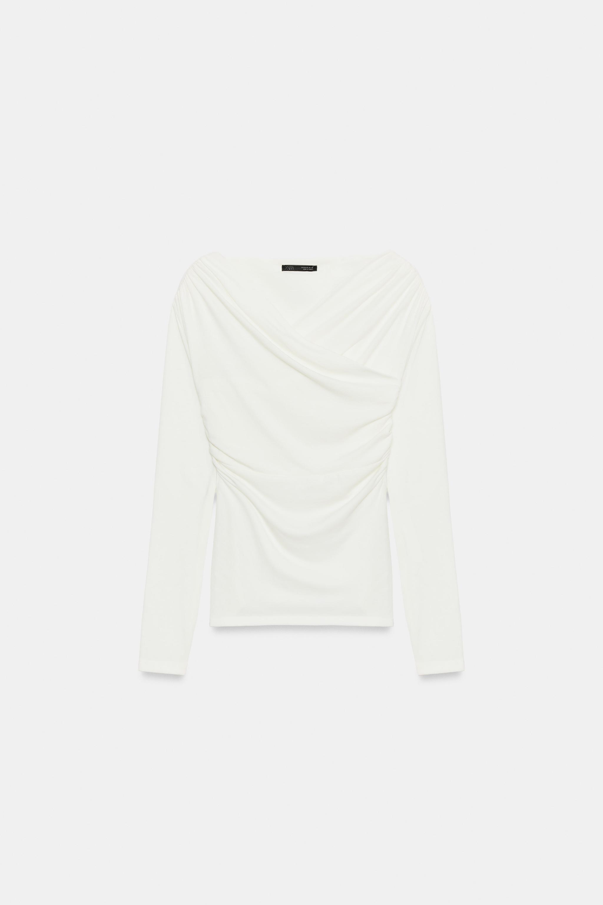 TOP DRAPÉ DÉCOLLETÉ CACHE-CŒUR
